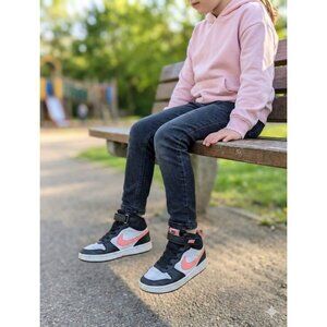 Nike Court Borough Mid 2 GS Sneakers Size 3Y CD7783-005 Black White Pink High